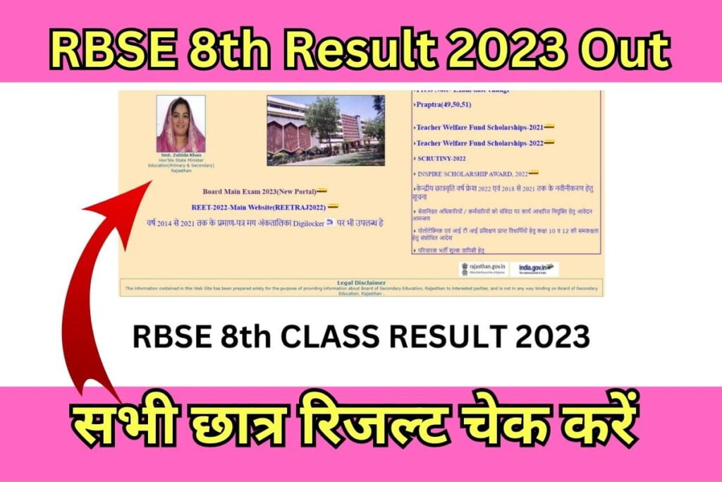 RBSE 8th Result 2023 Out