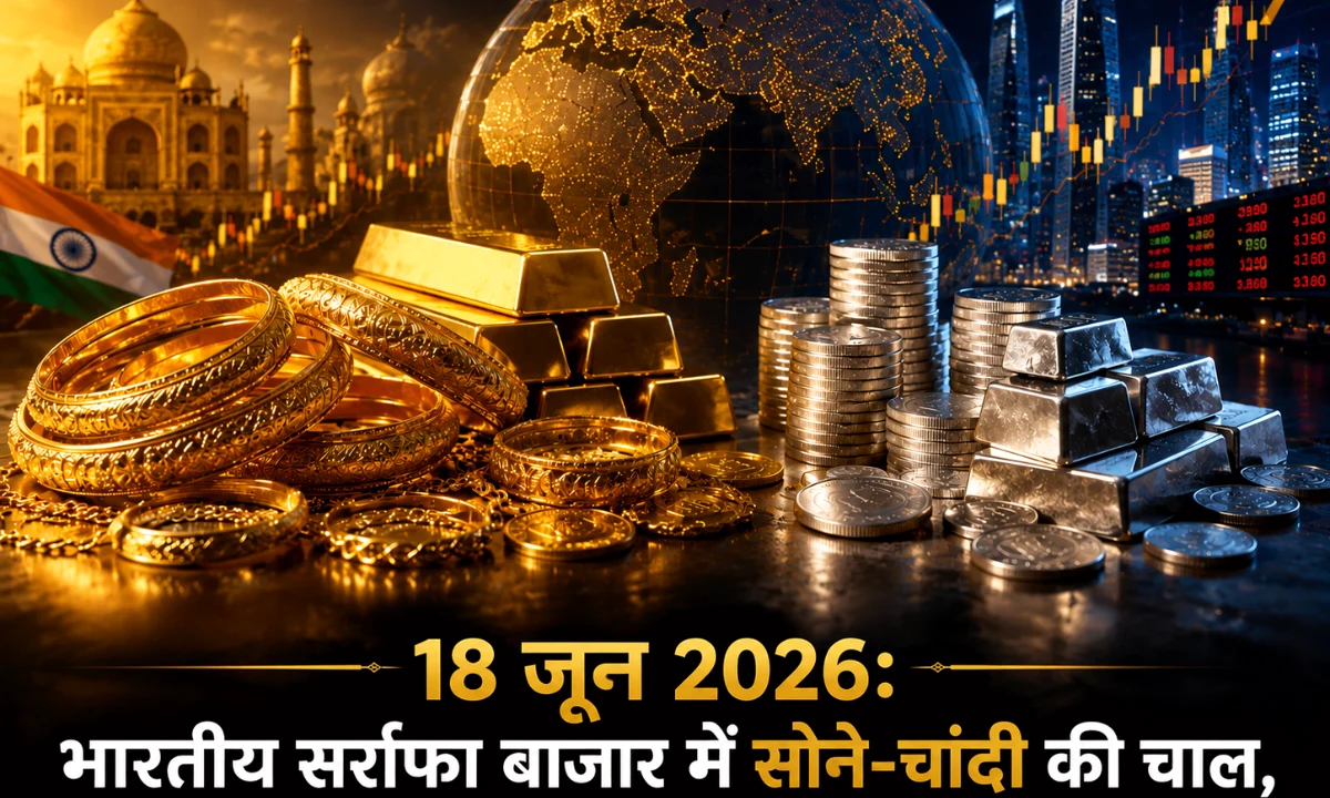 18 जून 2026 को भारतीय सर्राफा बाजार में सोने और चांदी की कीमतों का चार्ट